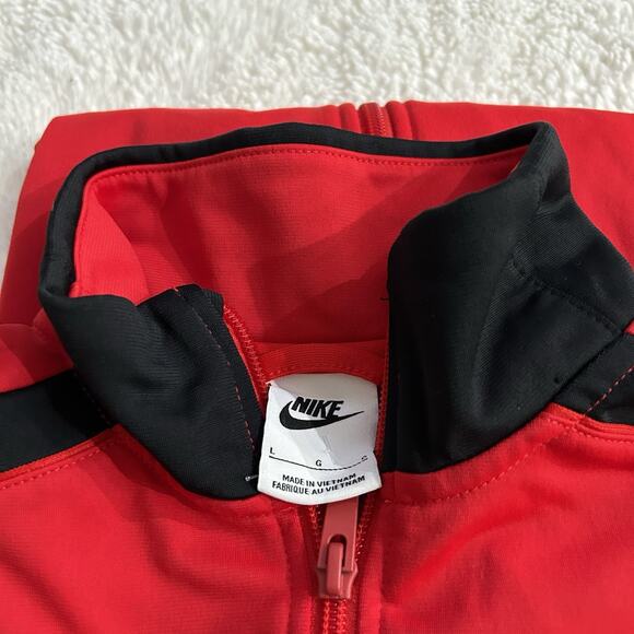 Nike Full Zip Red Black Large Logo Track Jacket Youth Sz L Sports Casual Wear - Picture 6 of 7